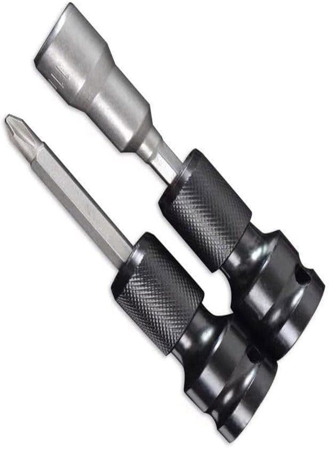 uptodateproducts محول من قطعتين من Uptodateproducts، محول من محرك مربع 1/2 بوصة إلى مقبس سداسي أنثى 1/4 بوصة، محول ظرف، محول مقبس مفك براغي - Image 3